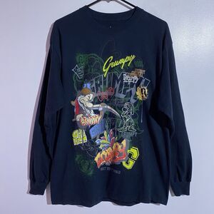 Grumpy T-shirt Mens Large Black Walt Disney World Hanes Snow White Dwarf Casual